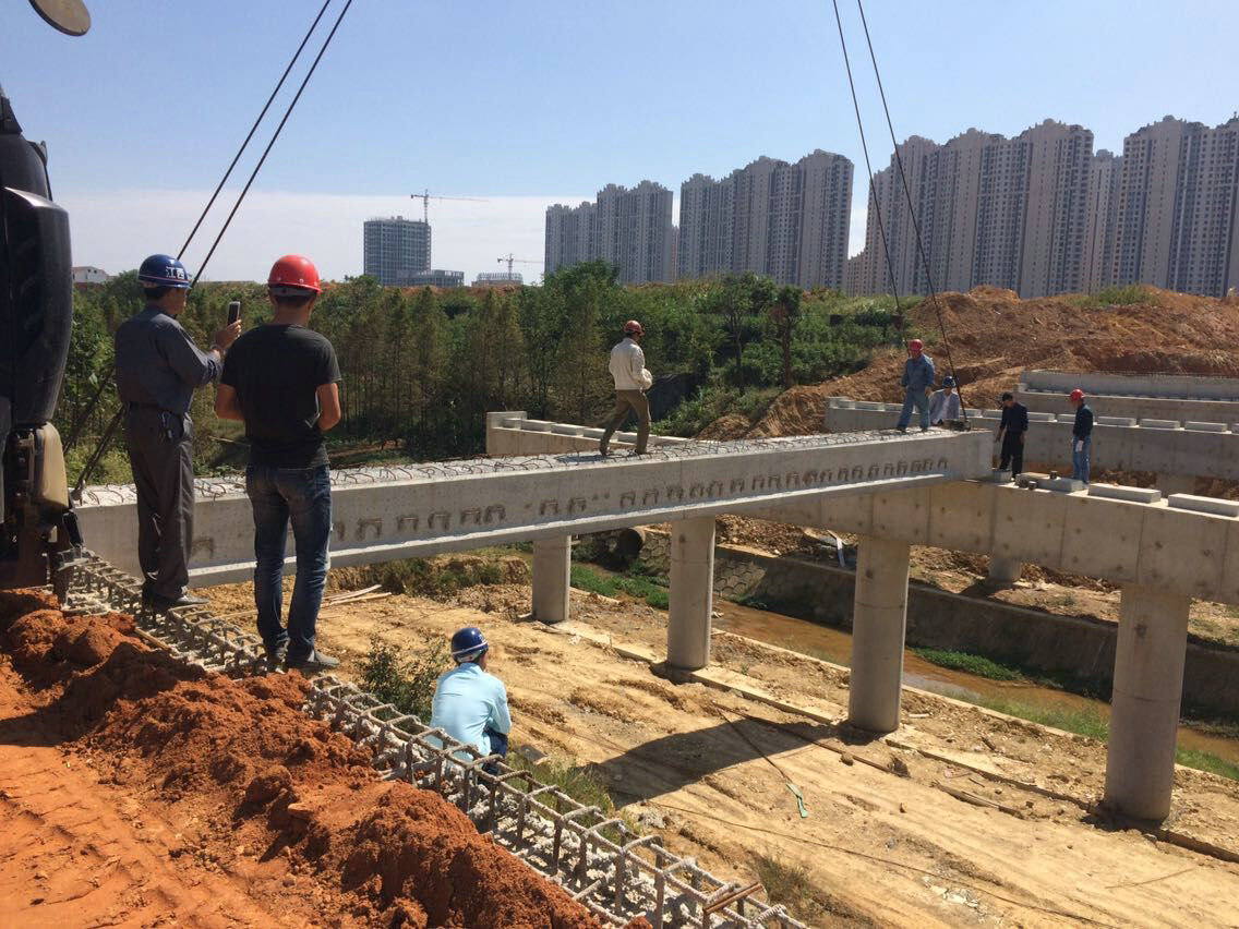 【工地快報(bào)】喜訊！紫荊路橋梁首片梁吊安裝成功啦！